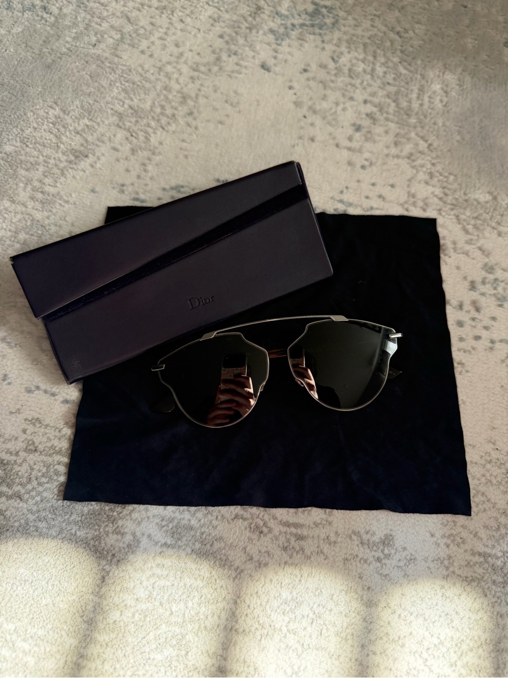 Dior Men’s Black Metal Aviator Sunglasses